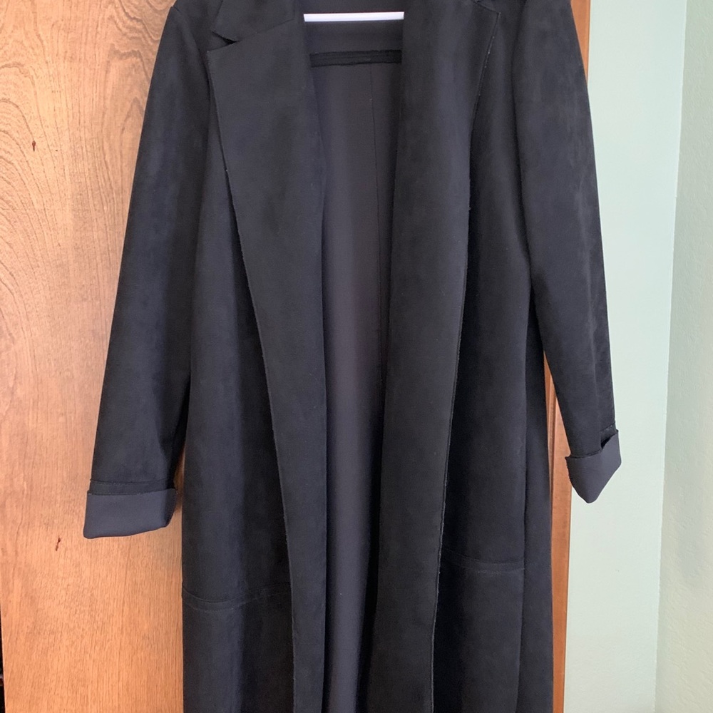 Zara black suede trench coat